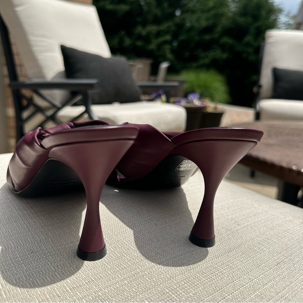 Brand New In Box Balenciaga Smooth Nappa Drapy Sandal Pumps in Burgundy - Picture 6 of 10